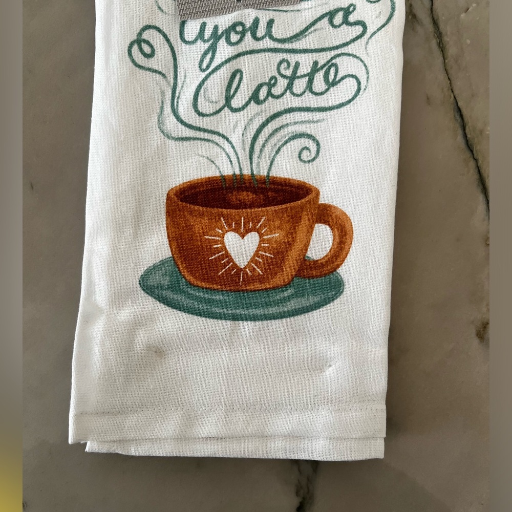 Barista Coffee Towel “I Love You a latte “ NWT